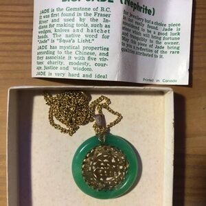 Jade Green and Gold Necklace